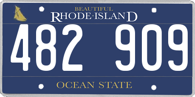 RI license plate 482909