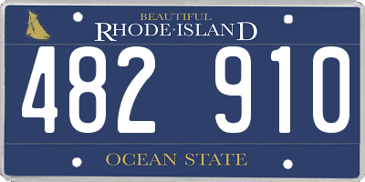 RI license plate 482910