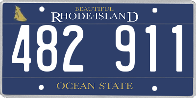 RI license plate 482911