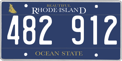 RI license plate 482912
