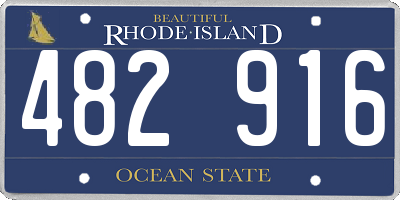 RI license plate 482916