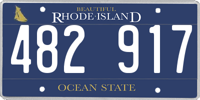 RI license plate 482917