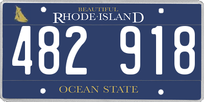 RI license plate 482918