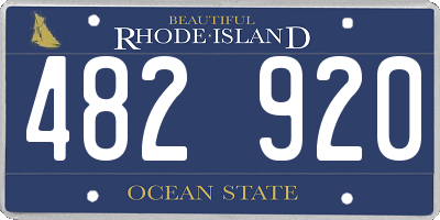 RI license plate 482920