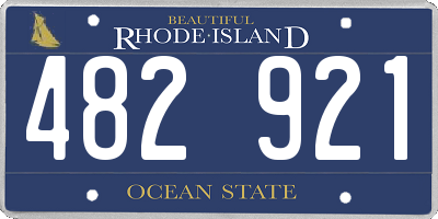 RI license plate 482921