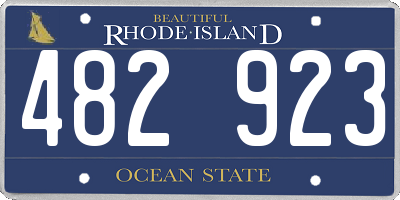 RI license plate 482923