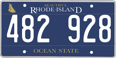 RI license plate 482928