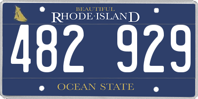RI license plate 482929