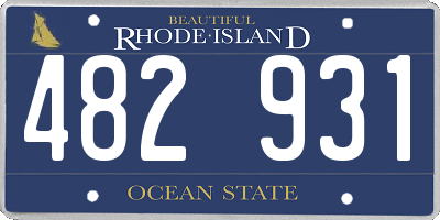 RI license plate 482931