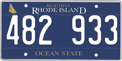 RI license plate 482933