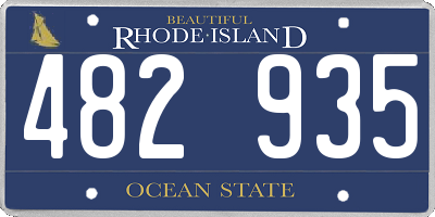 RI license plate 482935