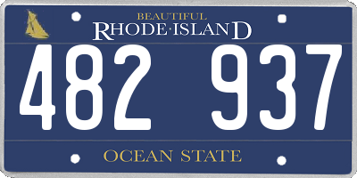 RI license plate 482937