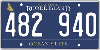 RI license plate 482940