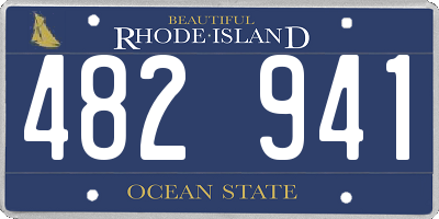 RI license plate 482941