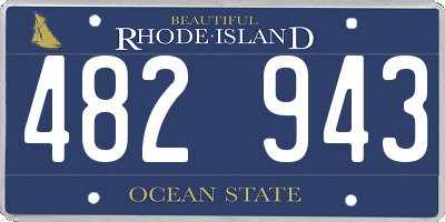 RI license plate 482943