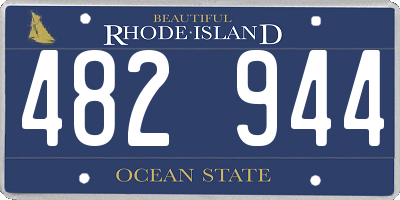 RI license plate 482944