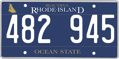 RI license plate 482945