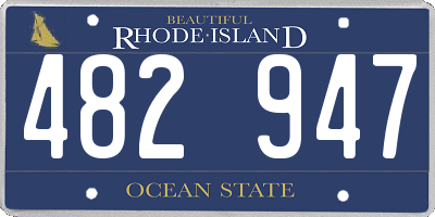 RI license plate 482947