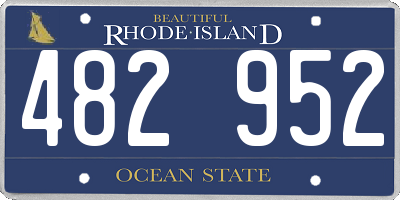 RI license plate 482952