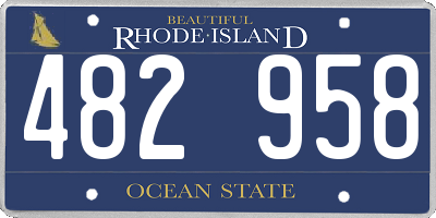 RI license plate 482958