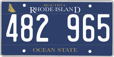 RI license plate 482965