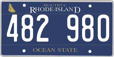 RI license plate 482980
