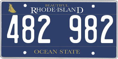 RI license plate 482982
