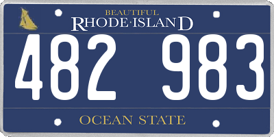 RI license plate 482983