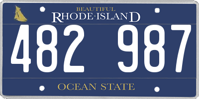 RI license plate 482987