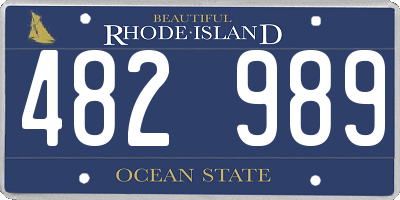 RI license plate 482989