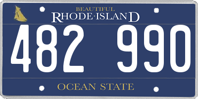 RI license plate 482990