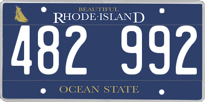 RI license plate 482992