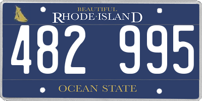 RI license plate 482995