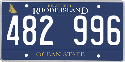 RI license plate 482996