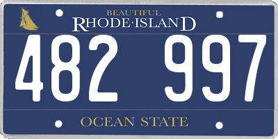 RI license plate 482997