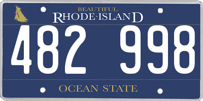 RI license plate 482998