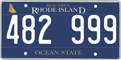 RI license plate 482999