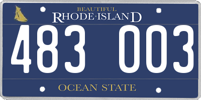 RI license plate 483003