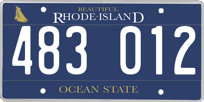 RI license plate 483012