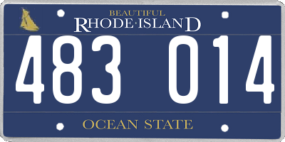 RI license plate 483014