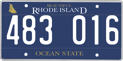 RI license plate 483016