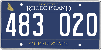 RI license plate 483020