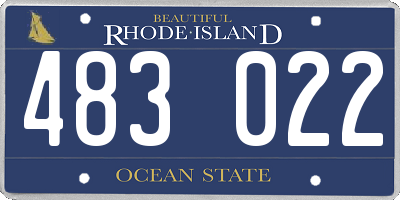 RI license plate 483022