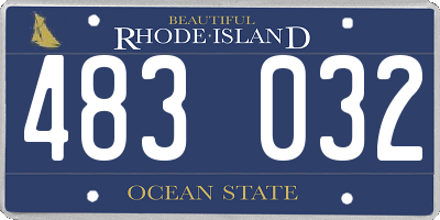 RI license plate 483032