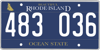 RI license plate 483036