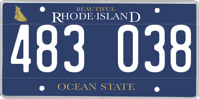 RI license plate 483038