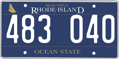 RI license plate 483040