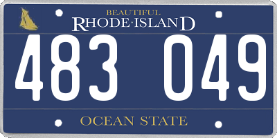 RI license plate 483049