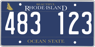RI license plate 483123
