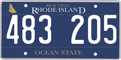 RI license plate 483205